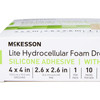 Thin Foam Dressing McKesson Lite 4 X 4 Inch With Border Film Backing Silicone Gel Adhesive Square Sterile 200/CS