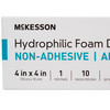 Antibacterial Foam Dressing McKesson 4 X 4 Inch Without Border Waterproof Film Backing Nonadhesive Square Sterile 100/CS