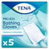 Rinse-Free Bathing Glove Wipe TENA ProSkin Soft Pack Water / PEG-8 / Dimethicone Scented 5 Count 225/CS