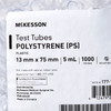 McKesson Test Tube Round Bottom Plain 13 X 75 mm 5 mL Without Color Coding Without Closure Polystyrene Tube 4000/CS