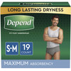 Male Adult Absorbent Underwear Depend FIT-FLEX Pull On with Tear Away Seams Small / Medium Disposable Heavy Absorbency 38/CS