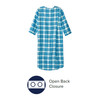 Patient Exam Gown Silverts Small Turquoise Plaid Reusable 1/EA