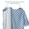 Patient Exam Gown Silverts Small Diagonal Blue Plaid Reusable 1/EA