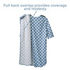 Patient Exam Gown Silverts Large Diagonal Blue Plaid Reusable 1/EA