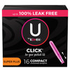 Tampon U by Kotex Click Super Plus Absorbency Plastic Applicator Individually Wrapped