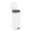 McKesson Trash Can with Plastic Liner, Step-on, Round Steel, White Enamel Finish, 11.5" D x 24" H, 32 qt