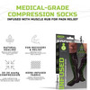 Compression Socks Green Drop Knee High Large / X-Large Black Closed Toe 48/CS