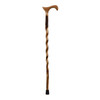 1229008_EA T-Handle Cane Brazos Twisted Wood 37 Inch Height Wood Grain 1/EA