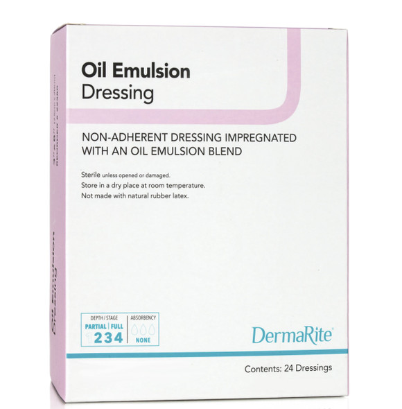 DermaRite Oil Emulsion Impregnated Dressing, 3 x 3 Inch