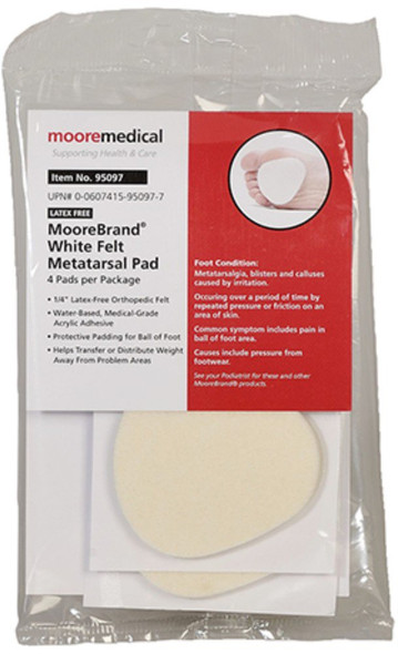 MooreBrand White Felt Metatarsal Pad