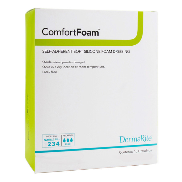 ComfortFoam Silicone Adhesive without Border Silicone Foam Dressing, 2 x 2 Inch