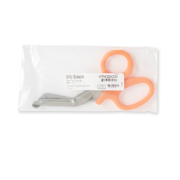 Trauma Shears McKesson Medicut Orange 7-1/4 Inch Length Medical Grade Stainless Steel Finger Ring Handle Blunt Tip / Blunt Tip