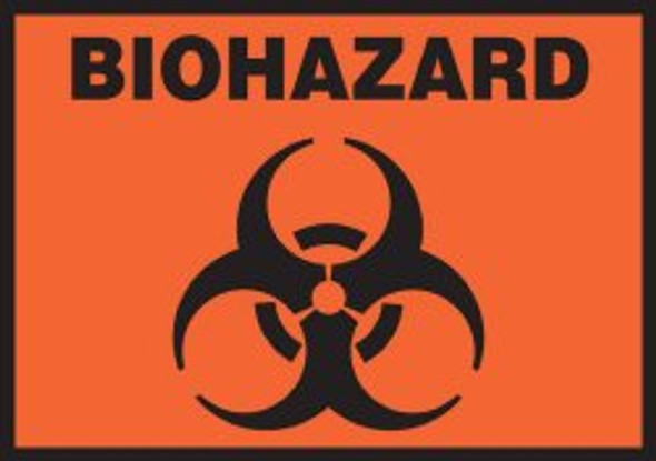 Accuform Signs Biohazard Pre-Printed Label, 3-1/2 x 5 Inch