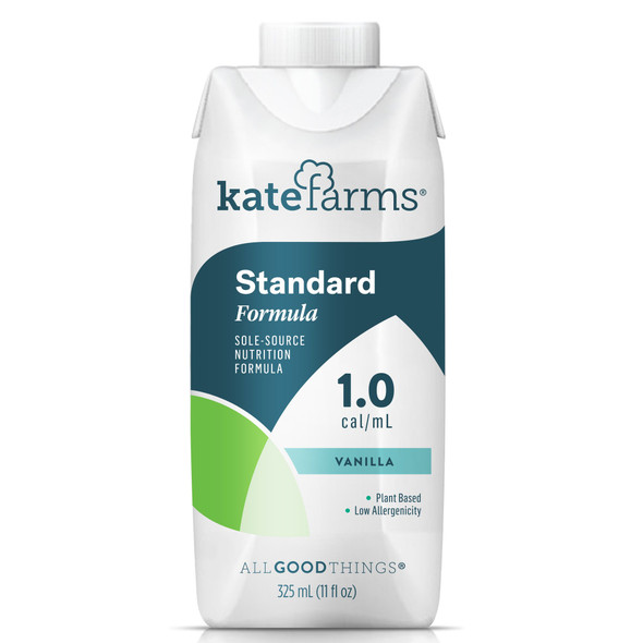 Kate Farms Standard 1.0 Vanilla Oral Supplement / Tube Feeding Formula, 11 oz. carton