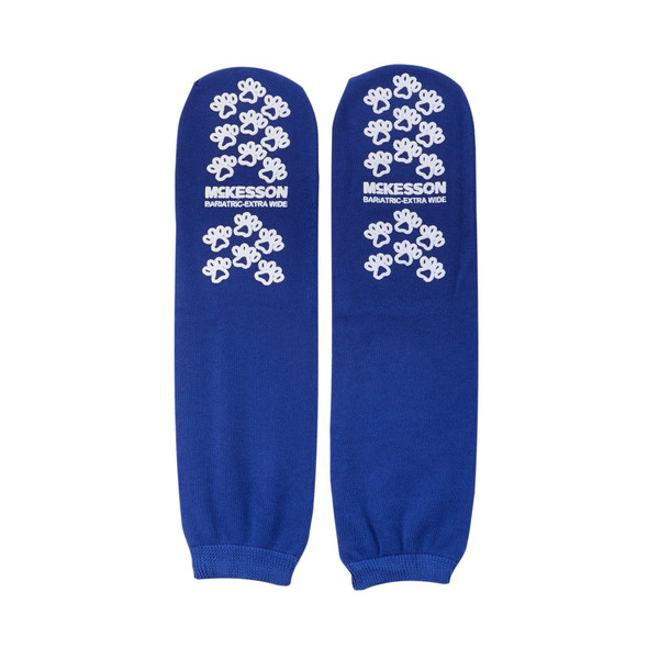 McKesson Terries Adult Slipper Socks, Bariatric / X-Wide, Royal Blue