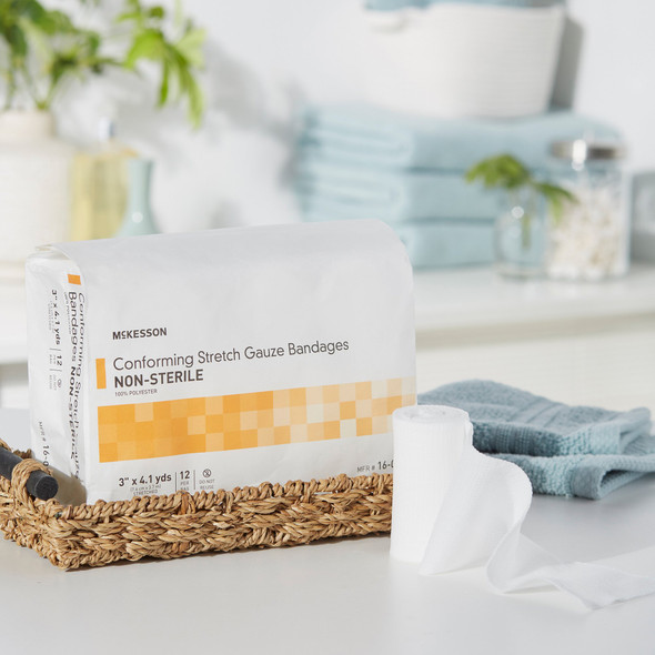 993033_BG Conforming Bandage McKesson 3 Inch X 4-1/10 Yard 12 per Pack NonSterile Roll Shape 12/BG