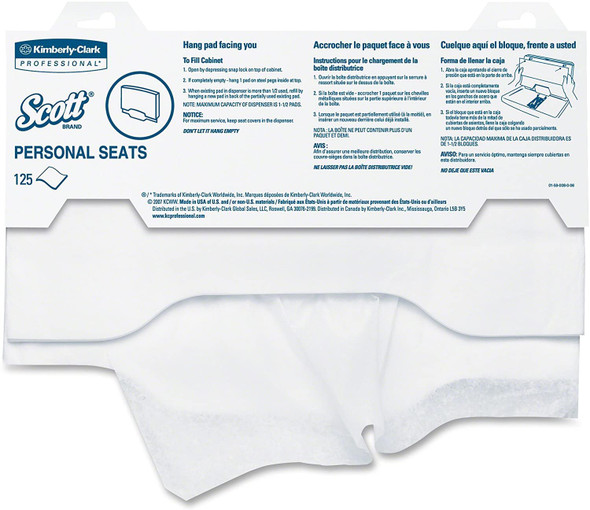 Scott Toilet Seat Cover, 125 per Pack