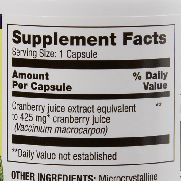 Dietary Supplement Optimum Cranberry Powder 425 mg Strength Capsule 100 per Bottle Cranberry Flavor 1/BT