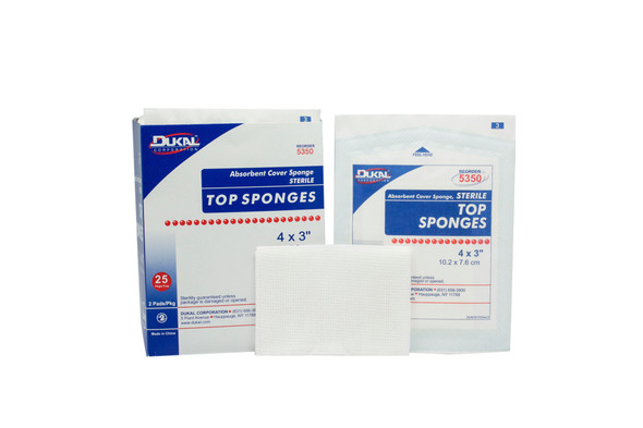 Dukal Sterile Nonwoven Sponge, 3 x 4 Inch