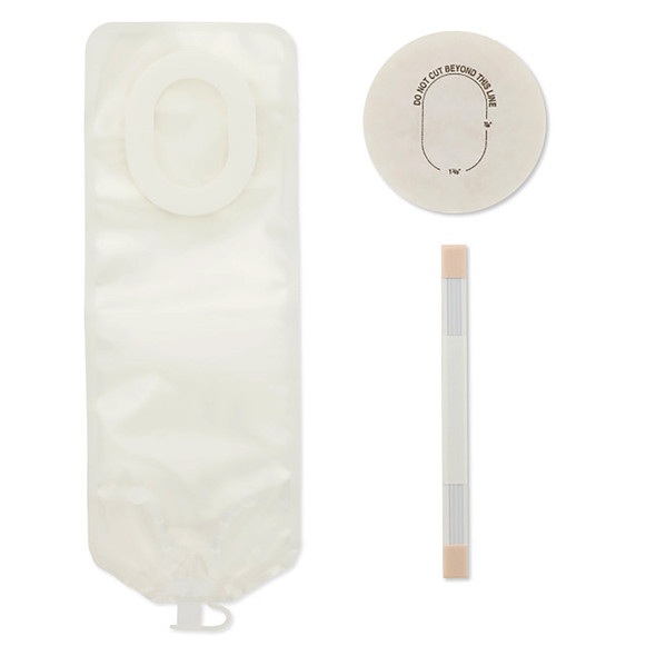 Pouchkins One-Piece Drainable Transparent Colostomy Pouch, 6 Inch Length, 7/8 to 1-3/8 Inch Stoma