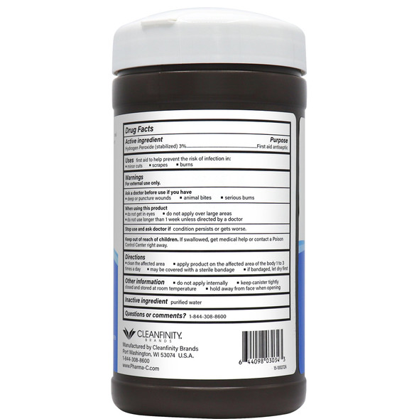 Antiseptic_Skin_Wipe_WIPE__WET_HYDROGEN_PEROXIDE_PHARMA-C_3%_(40/PK)_First_Aid_63-13271