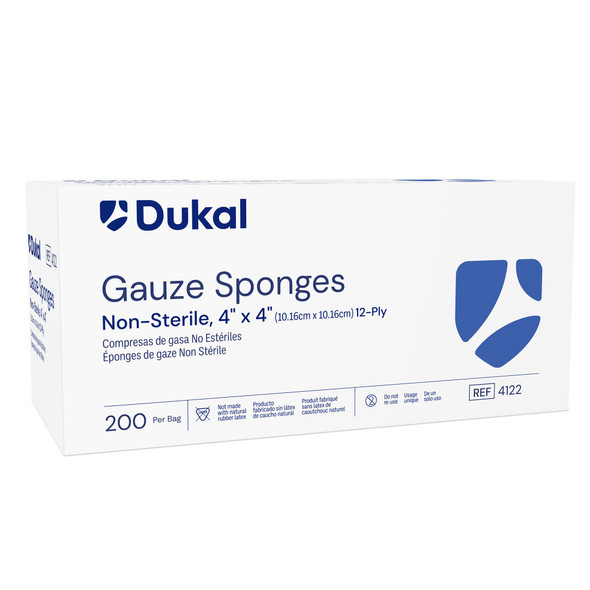 Dukal NonSterile Gauze Sponge, 4 x 4 Inch