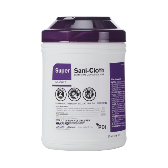 Surface_Disinfectant_Cleaner_WIPE__SANICLOTH_SUPER_GERMICIDE_LG_(160/CN_12CN/CS_Cleaners_and_Disinfectants_455706_884611_826199_370845_880563_Q55172