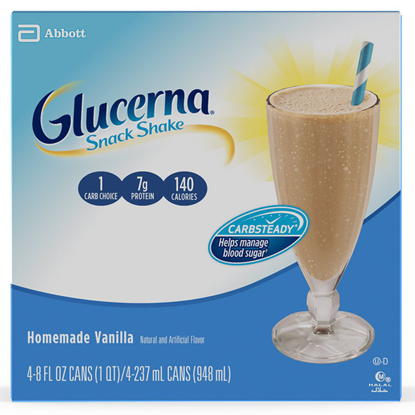 Oral Supplement Glucerna Original Snack Shake Homemade Vanilla Flavor Liquid 8 oz. Can