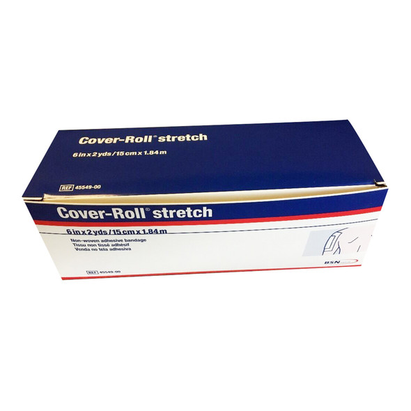Cover-Roll Stretch Nonwoven Polyester Dressing Retention Tape, 6 Inch x 2 Yard, White