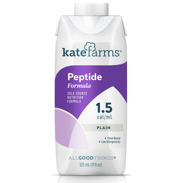 Kate Farms Peptide 1.5 Plain Oral Supplement / Tube Feeding Formula, 11 oz. Carton