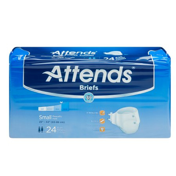 Unisex Adult Incontinence Brief Attends Small Disposable Heavy Absorbency 24/BG