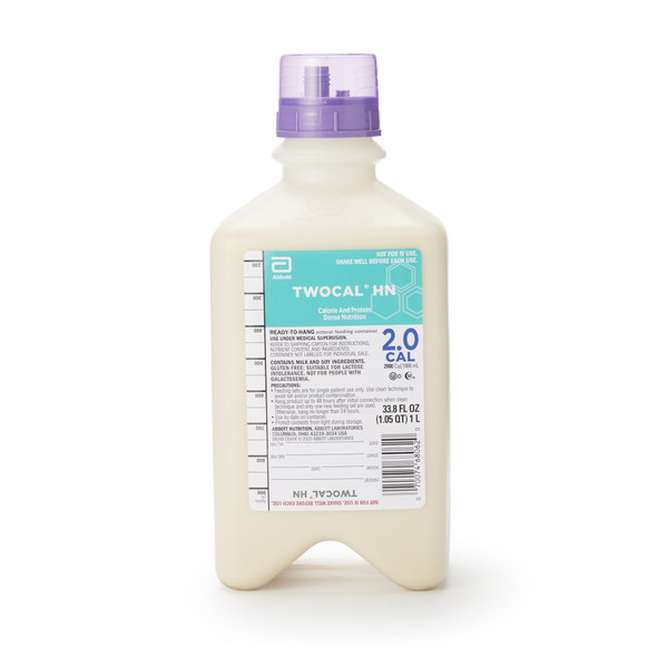 TwoCal HN Tube Feeding Formula, 1 Liter Ready to Hang Bottle