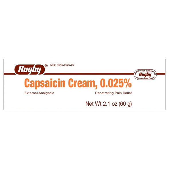 Rugby Capsaicin Topical Pain Relief, 2.1-ounce tube