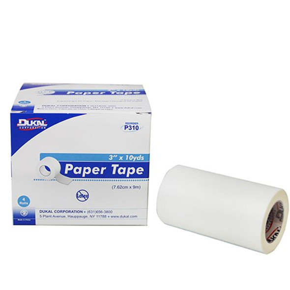 Dukal Paper Medical Tape, 3 Inch x 10 Yard, White