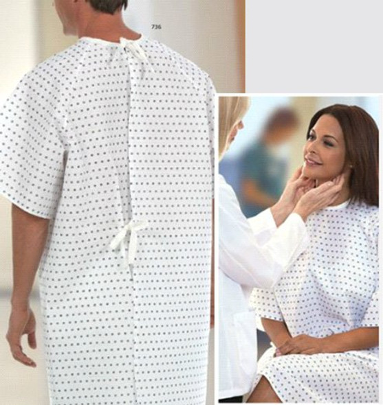 Fashion Seal Uniforms Patient Gown, Snowflake Print