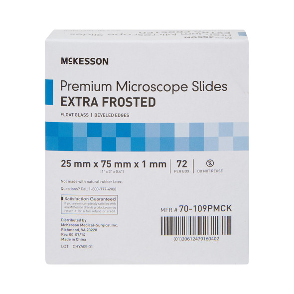 McKesson Glass Microscope Slide, 25 x 75 x 1 mm