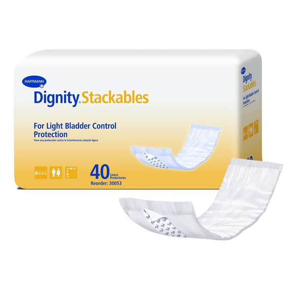 Dignity Stackables Bladder Control Pad, Disposable, Light Absorbency, Polymer Core, Adult, Unisex