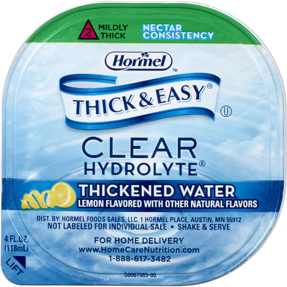 Thick & Easy Hydrolyte Nectar Consistency Lemon Thickened Water, 4-ounce Cup