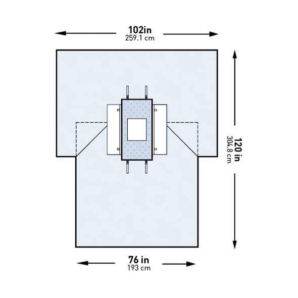 McKesson Sterile Laparotomy Abdominal Drape, 102 W x 76 W x 120 L Inch