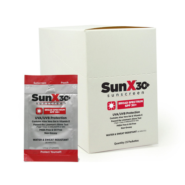 SunX SPF 30+ Sunscreen with Dispenser Box, Individual Packet