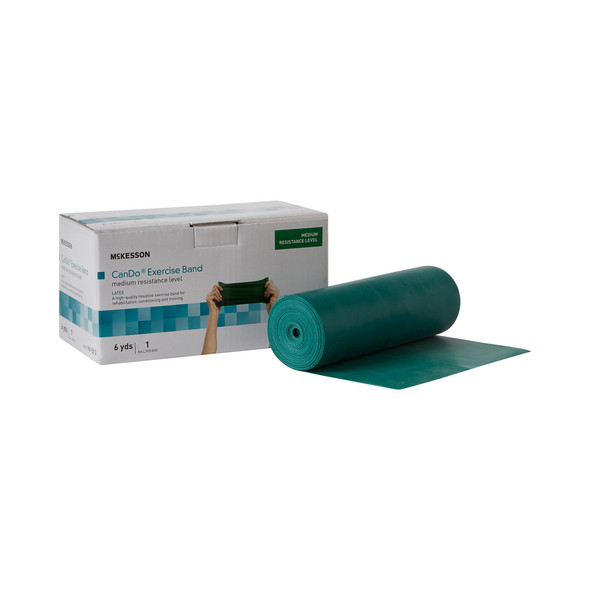 McKesson Exercise Resistance Band, Green, 5 Inch x 6 Yard, Medium Resistance