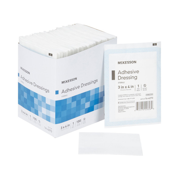 McKesson White Adhesive Dressing, 3 x 4 Inch