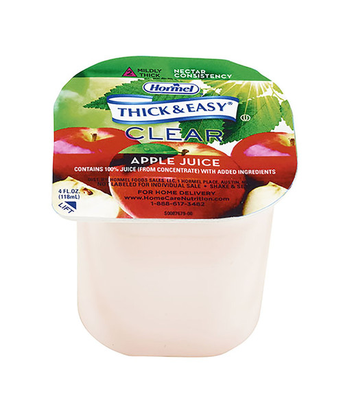 Thick & Easy Clear Nectar Consistency Apple Thickened Beverage, 4-ounce Cup