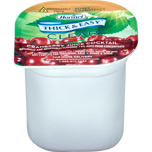 Thick & Easy Clear Honey Consistency Cranberry Juice Thickened Beverage, 4-ounce Cup