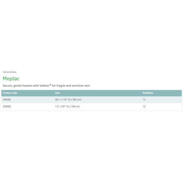Medical_Tape_TAPE__MEPITAC_SIL_3/4"X118"_(1/PK_12PK/CS)_Medical_Tapes_and_Fasteners_298300