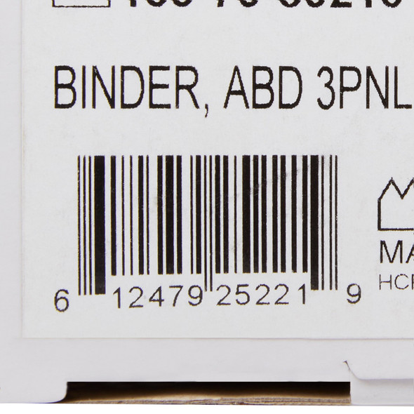 Abdominal Binder McKesson Large / X-Large Hook and Loop Closure 62 to 74 Inch Waist Circumference 9 Inch Height Adult 1/EA