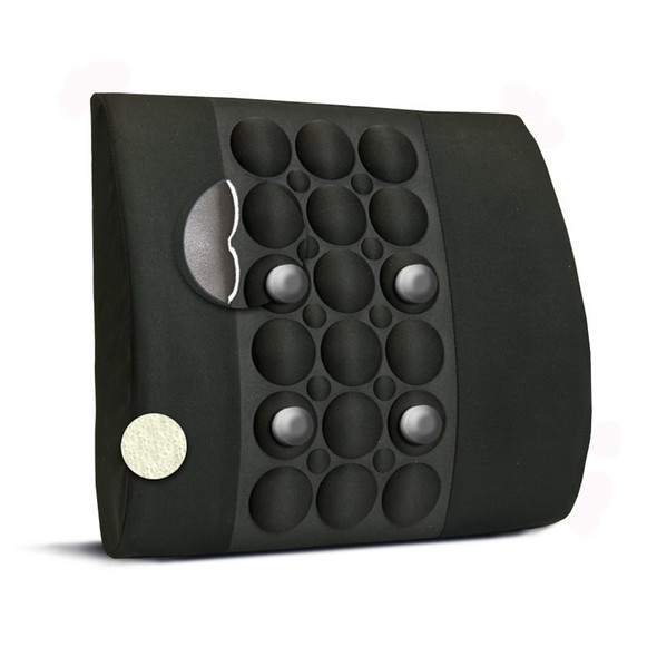 IMAK Ergo Lumbar Cushion, 13.5 in. W x 4 in. D x 13.8 in. H, Foam, Black, Non-inflatable