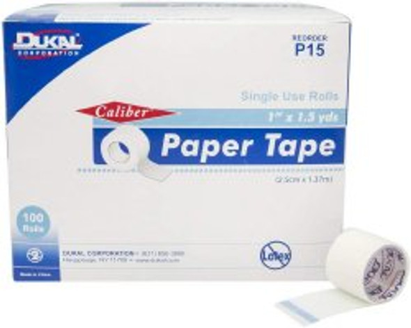 Caliber Paper Medical Tape, 1 inch x 1-1/2 Yard, White