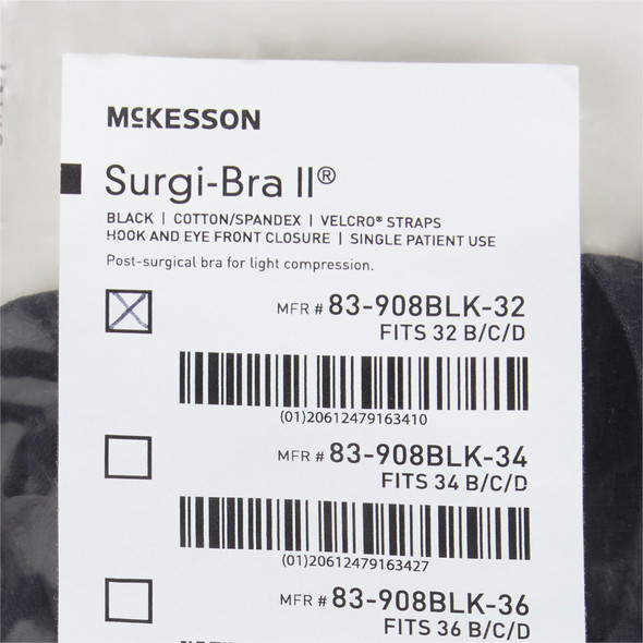 Post-Surgical_Bra_SUPPORT__SURGI-BRA_II_BREAST_COTTON_BLK_LF_32B/C/D_Bras_83-908BLK-32