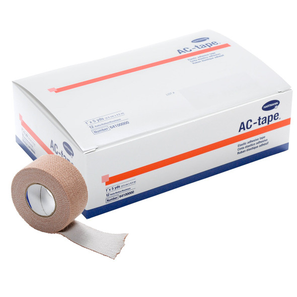 AC-tape Cotton Elastic Tape, 1 Inch x 5 Yard, Tan